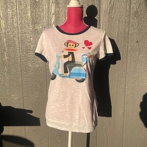 Paul Frank White and Blue Monkey Graphic Tee